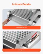 Electric 30 Hot Dog 11 Roller Commercial Grill Cooker Machine Cover 1600W
