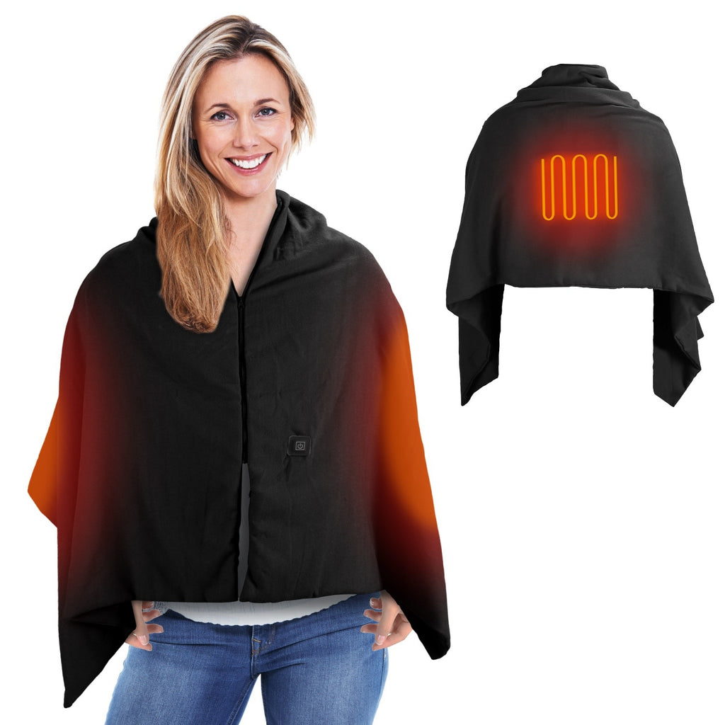 Big Savings 1Pc 79x24In USB Heated Shawl With Teasel Wearable Heating Blanket Electric Throw Wrap Indoor Outdoor With Zipper 3 Heating Levels Machine Washable For Outdoor Home Office