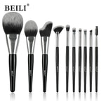 Beli 10pcs Professional Makeup Brush Set New Design Brushed Tube Makeup Brushes