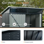 Storage Shed TC53BL 5ft X 3ft Outdoor Metal Storage Shed Transparent Plate Black