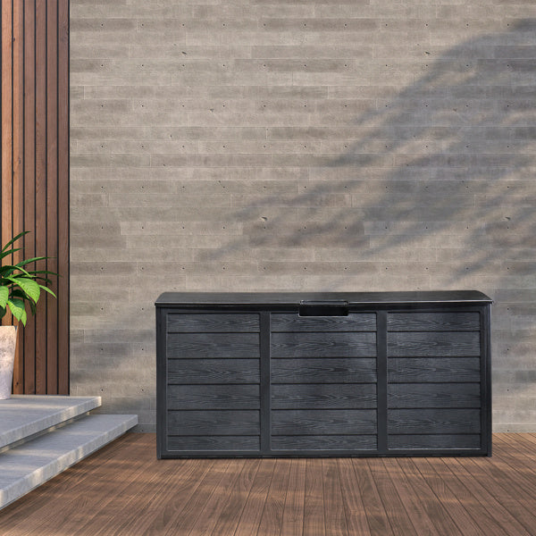 Courtyard Storage Box With Two Wheels Pure Black