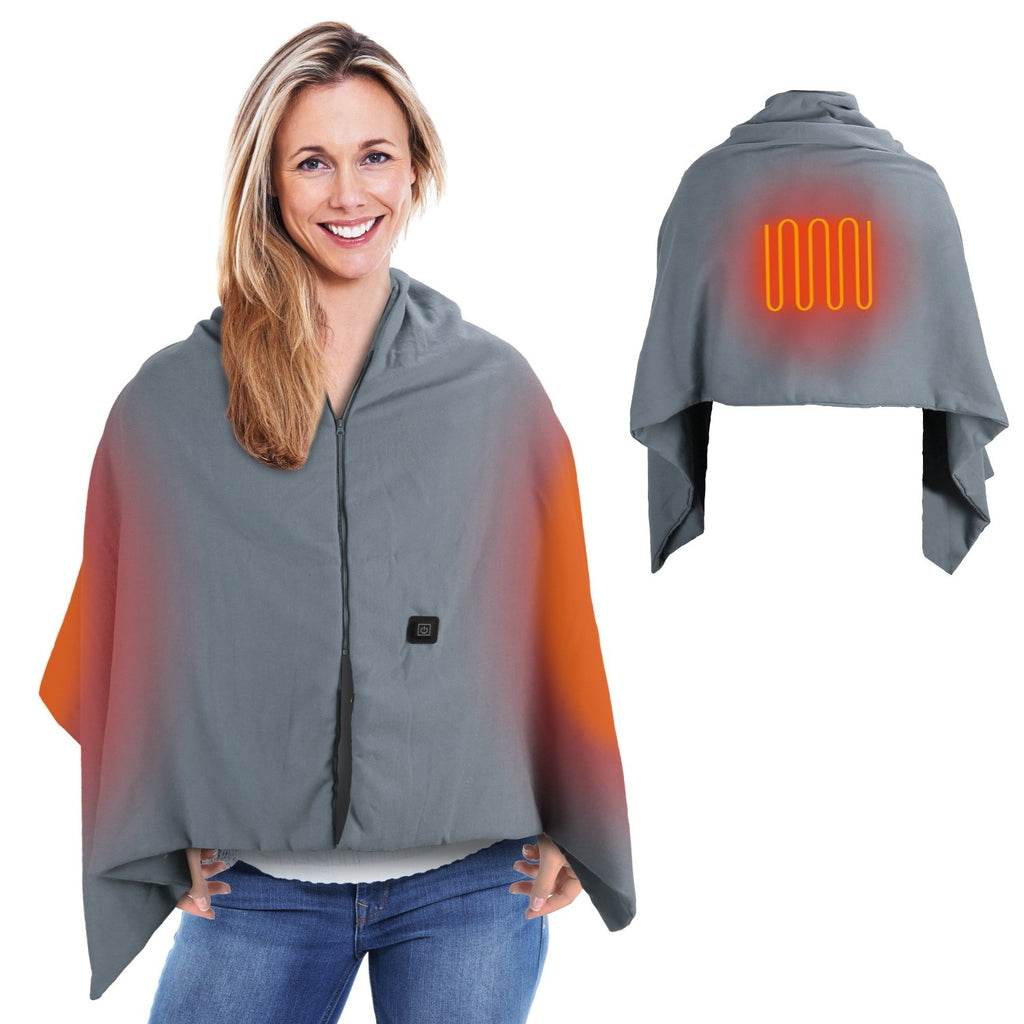Big Savings 1Pc 79x24In USB Heated Shawl With Teasel Wearable Heating Blanket Electric Throw Wrap Indoor Outdoor With Zipper 3 Heating Levels Machine Washable For Outdoor Home Office