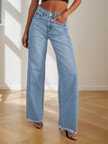 New Women's Jeans, Denim Wide Leg Pants, Suitable For All Seasons