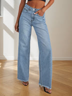 New Women's Jeans, Denim Wide Leg Pants, Suitable For All Seasons
