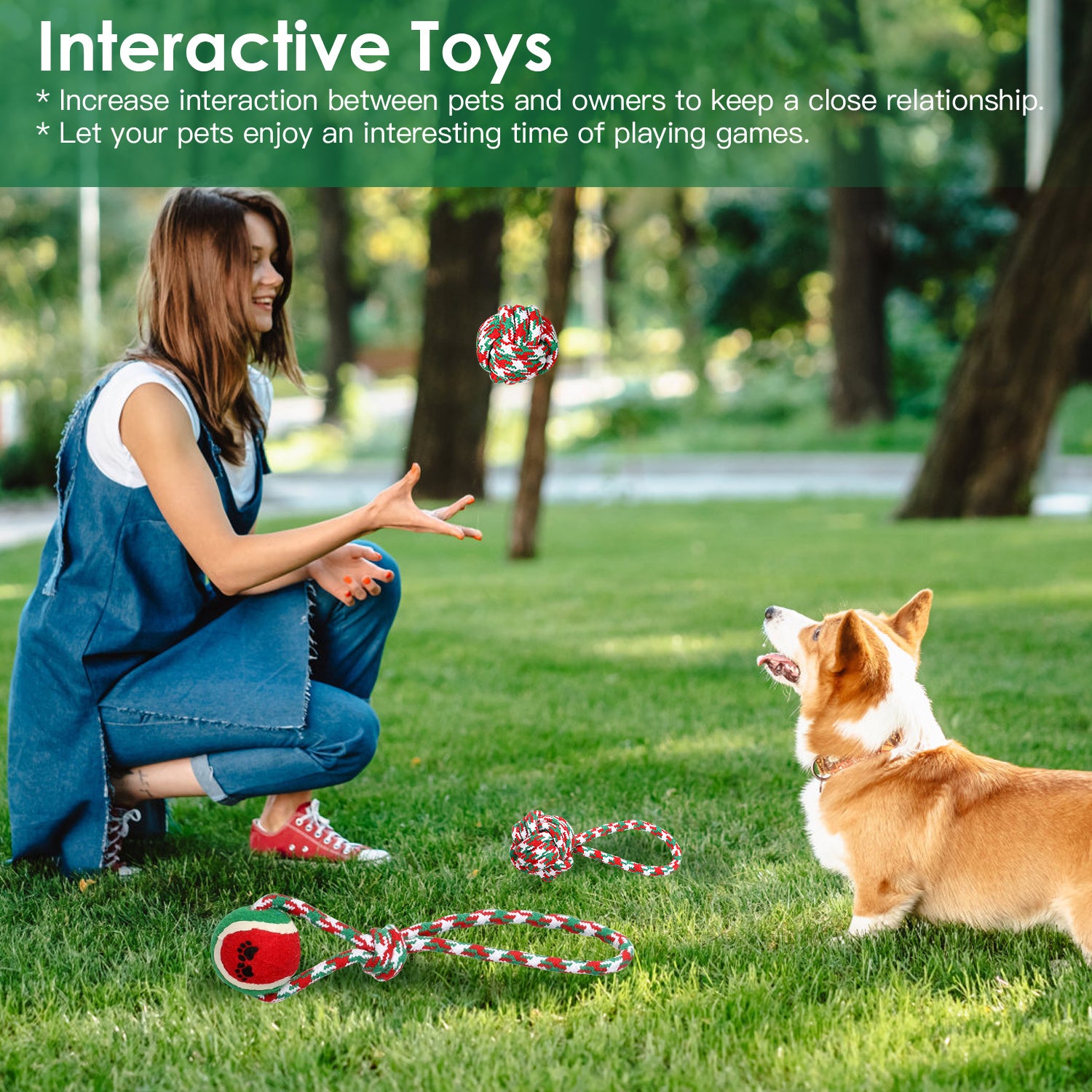 Christmas Dog Chew Rope - Set Of 5Pcs Toys Dog Interactive Toys Set For Puppy Small Medium Aggressive Chewers Dogs Training Teething Playing