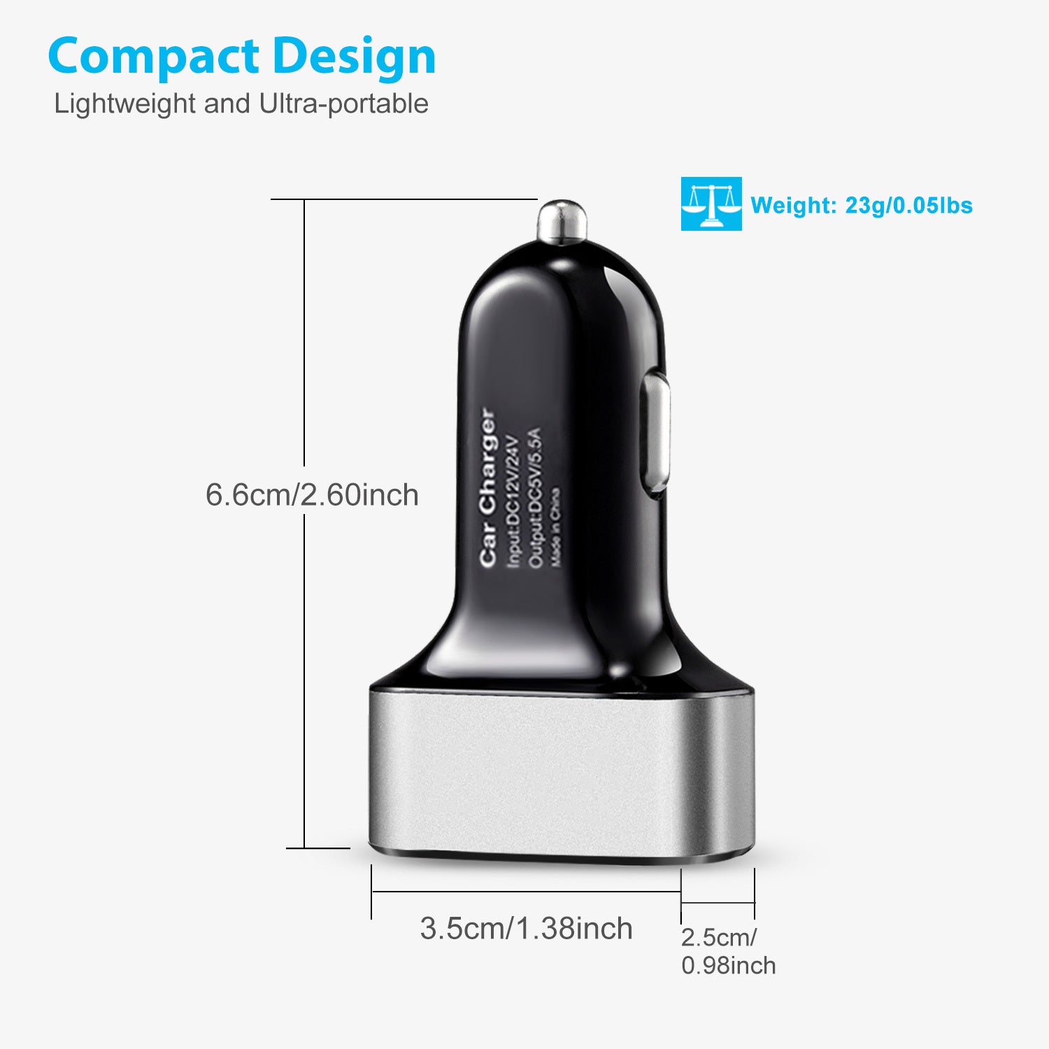 Car Charger 1Pc 3Port USB Car Charger 30W 5.5A For IOS Phone 16 15 14 And More