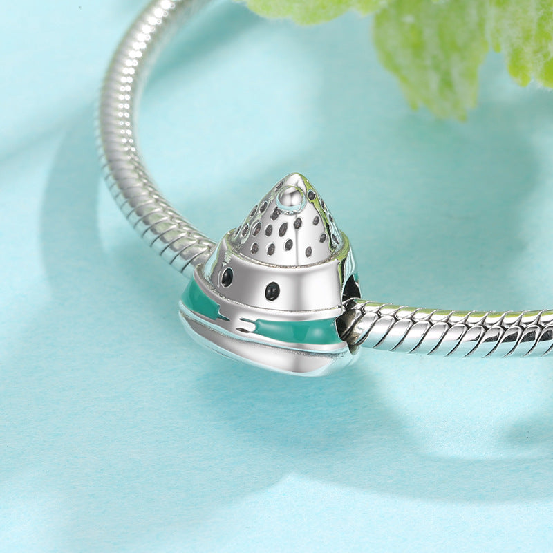 S925 Sterling Silver Beads Zongzi Hot Pot Drink Bracelet With Mask Diy Accessories Beads