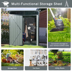 Storage Shed TC53BL 5ft X 3ft Outdoor Metal Storage Shed Transparent Plate Black