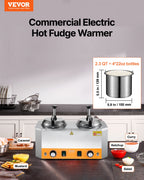 2.4x2 L Electric Cheese Dispenser With Pump Commercial Hot Fudge Warmer 86F-230F