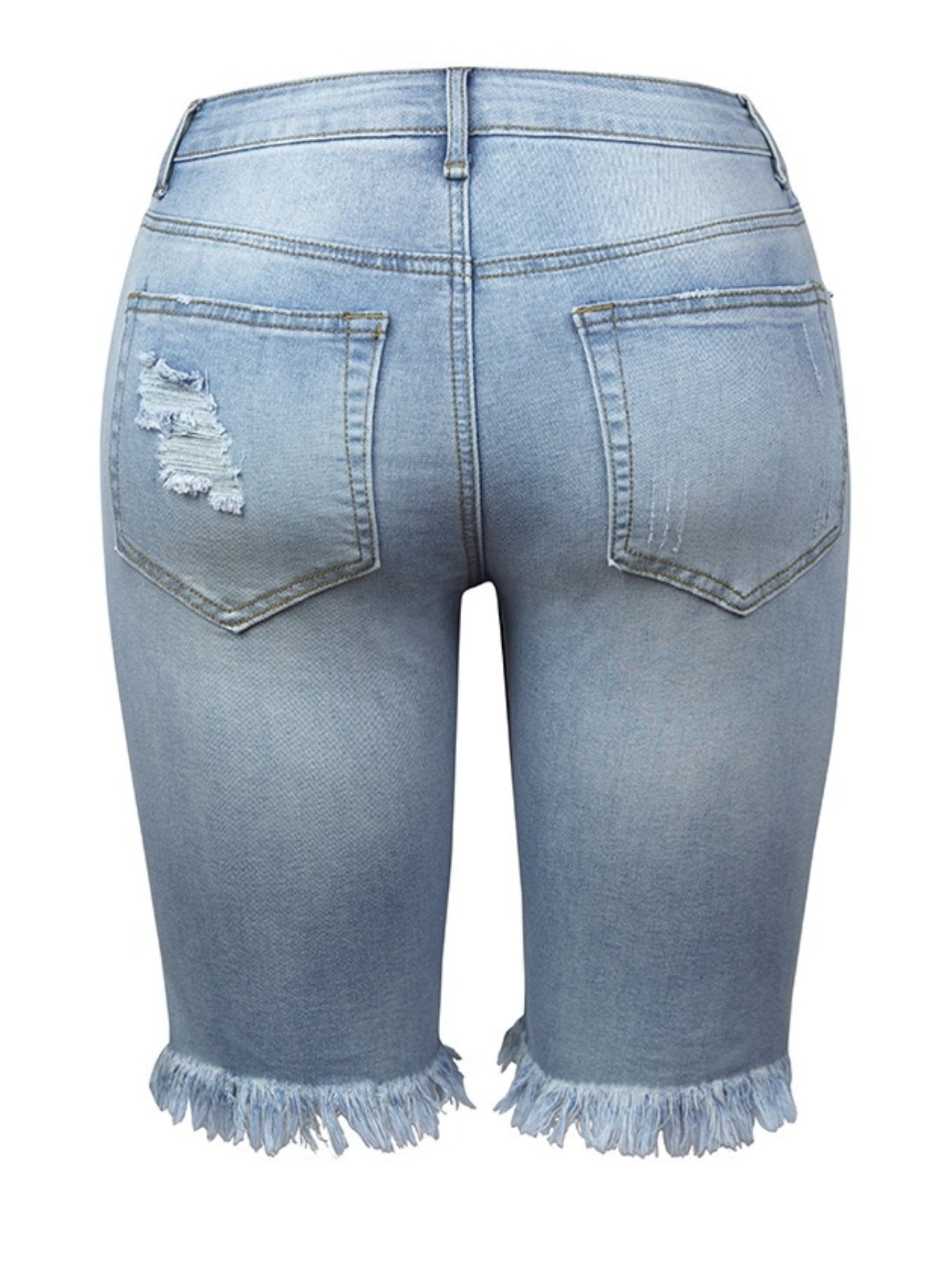 Denim Shorts 2025 Women's Denim Shorts, Quarter Length Jeans, Ripped Jeans, Frayed Hems Black Friday