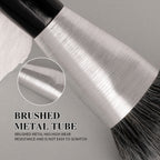 Beili Christmas Gift Makeup Brush Set Of 10, Kabuki Brushes With Synthetic Hair For Foundation, Concealer, And Eyeshadow.