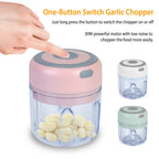 Mini Electric Garlic Chopper 8.45OZ Cordless Garlic Mincer Food Chopper Rechargeable Food Blender Chili Nut Onion Pepper Meat Ginger Food