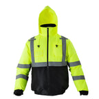 High Visibility Reflective Safety Jacket Waterproof Winter Coat Yellow-Black L