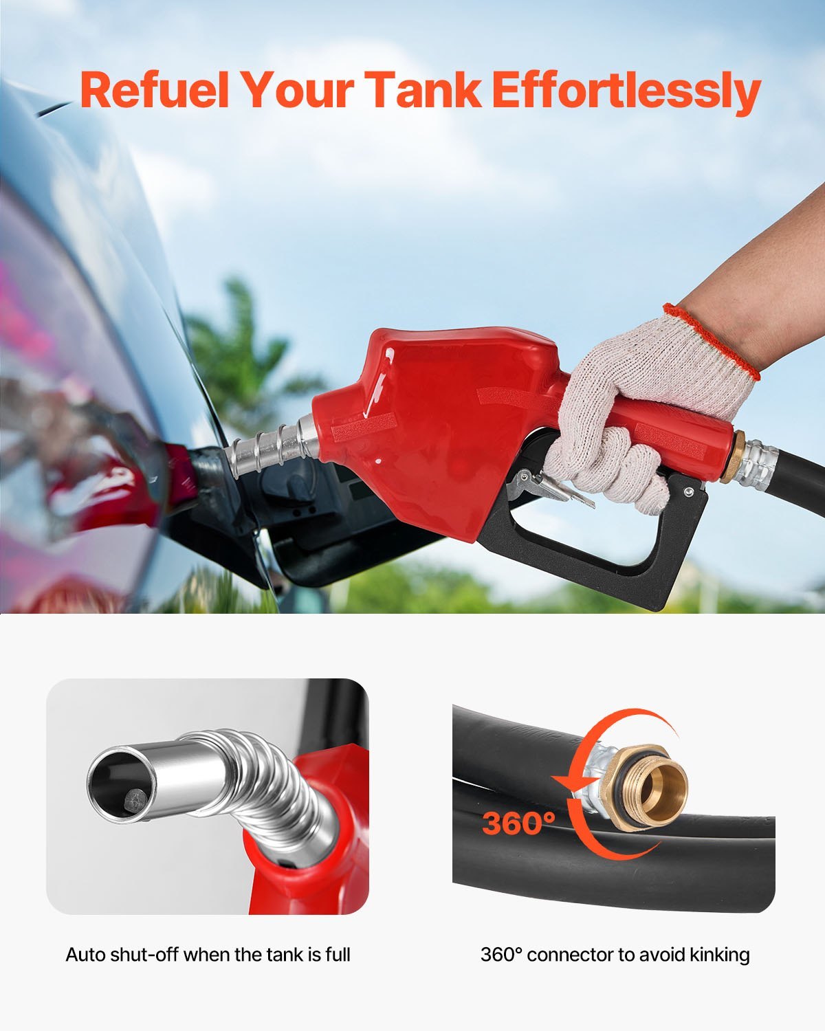 Portable Tank 58 Gal Fuel Tank With 12V Transfer 10 GPM Black