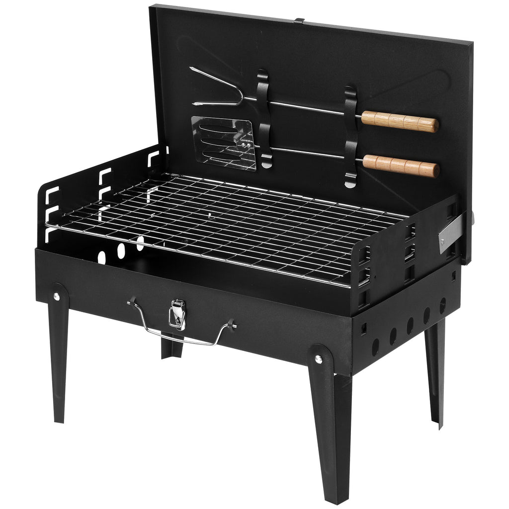Outdoor Portable Charcoal Grill Black Portable Square Carbon Oven