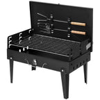 Outdoor Portable Charcoal Grill Black Portable Square Carbon Oven