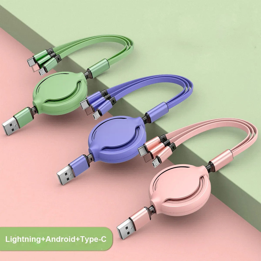 Mobile Phone Data Cable, Three-in-one Mobile Phone Data Cable, Free Switching Of Interfaces, Multi-device Charging Is Super Convenient.