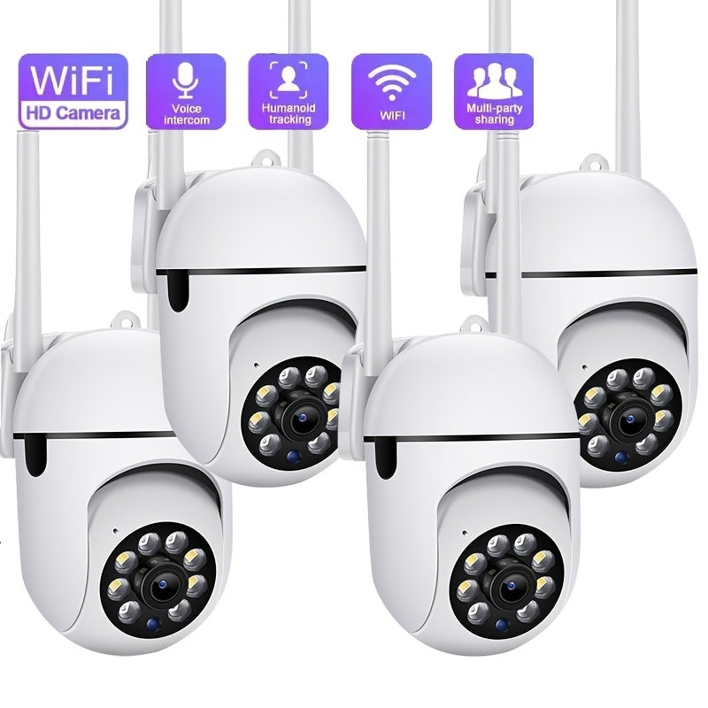 Surveillance Cameras Courtyard Guardian Outdoor Spherical Camera Set - 1080P 360 Blind Spot Monitoring, Wireless 2.4G Anti-interference, Full-color Night Vision, Motion Tracking & Remote Viewing Via App
