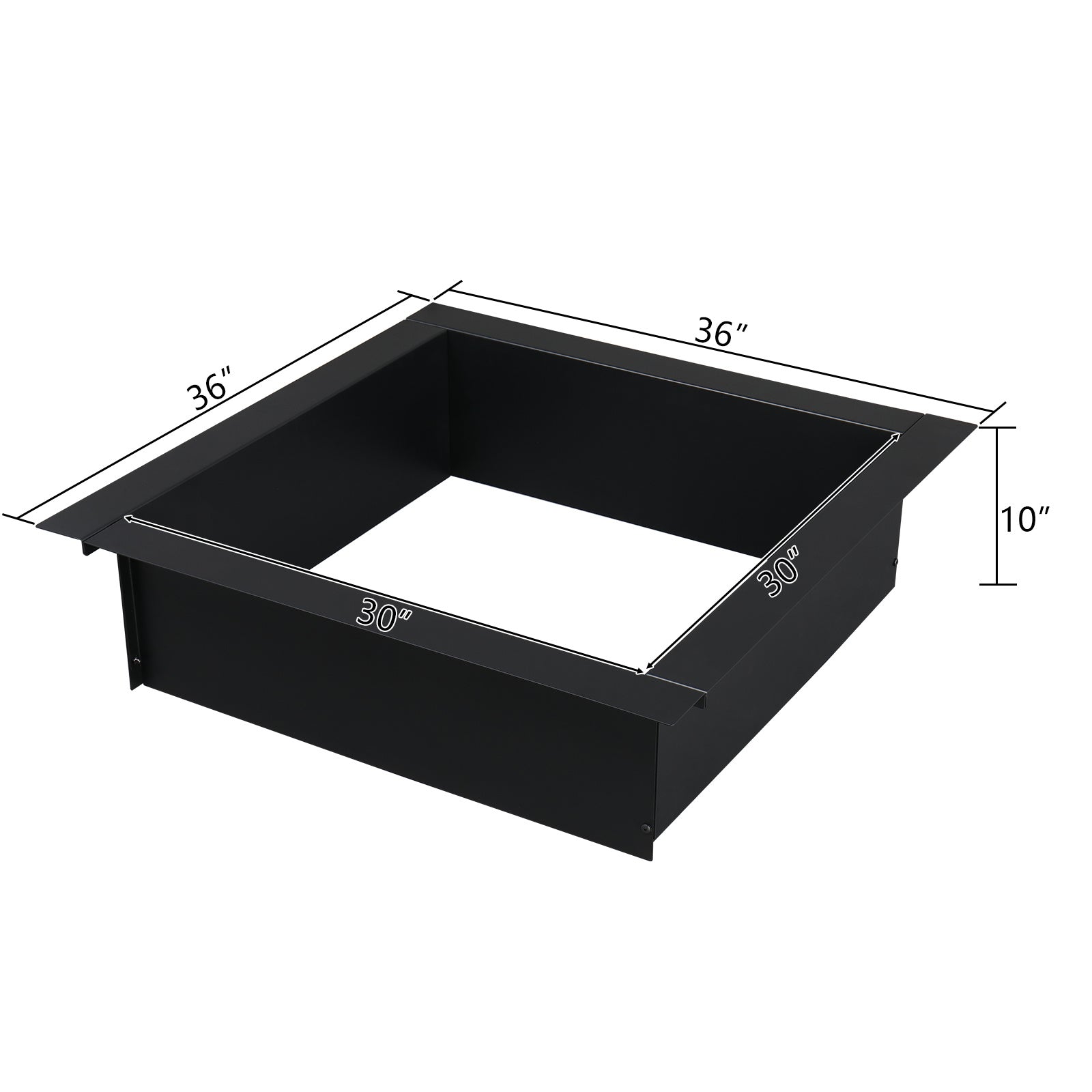 Ring Of Fire 36in, Wrought-wrought, Square, Black
