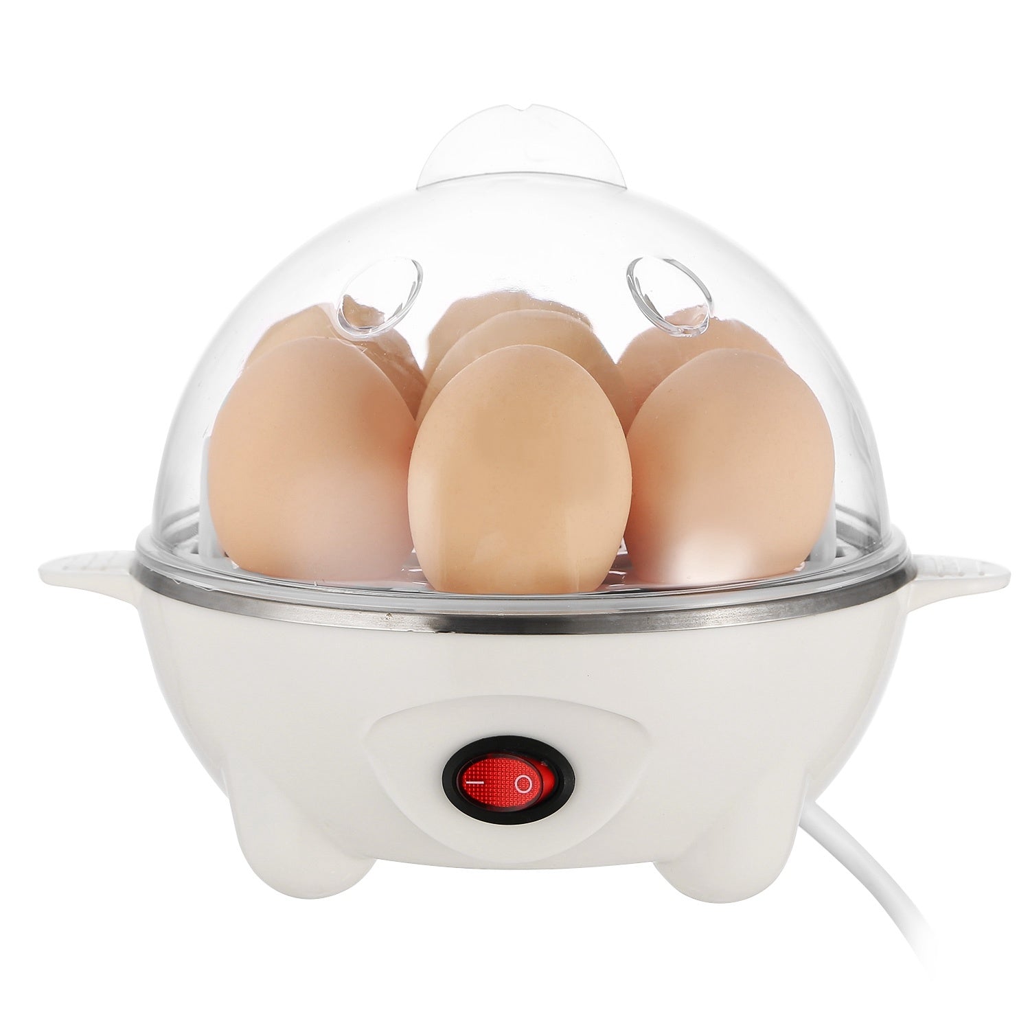 1Pc Electric Egg Cooker 7-Capacity Hard-Boiled Egg Maker With Auto-Off Measuring Cup For Hard Boiled Steamed Vegetables Seafood Dumplings
