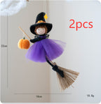 Halloween Decoration Broom Girl Angel Pendant