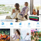 1Pc LED Wireless Speaker Dynamic Multicolor Hands-free FM Radio USB MMC Reading Aux In For Party Camping Travel