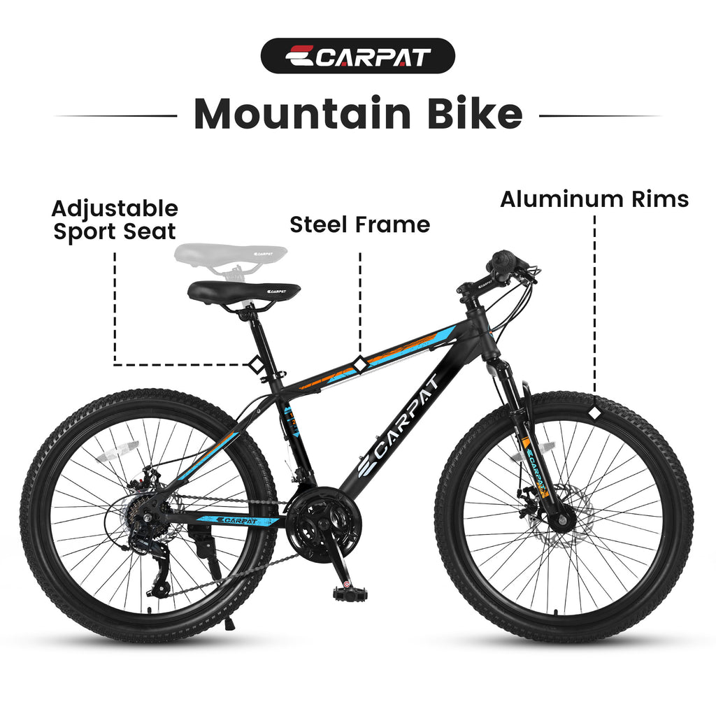 ECARPAT Mountain Bike Bicycle S26102 BLACK-BLUE