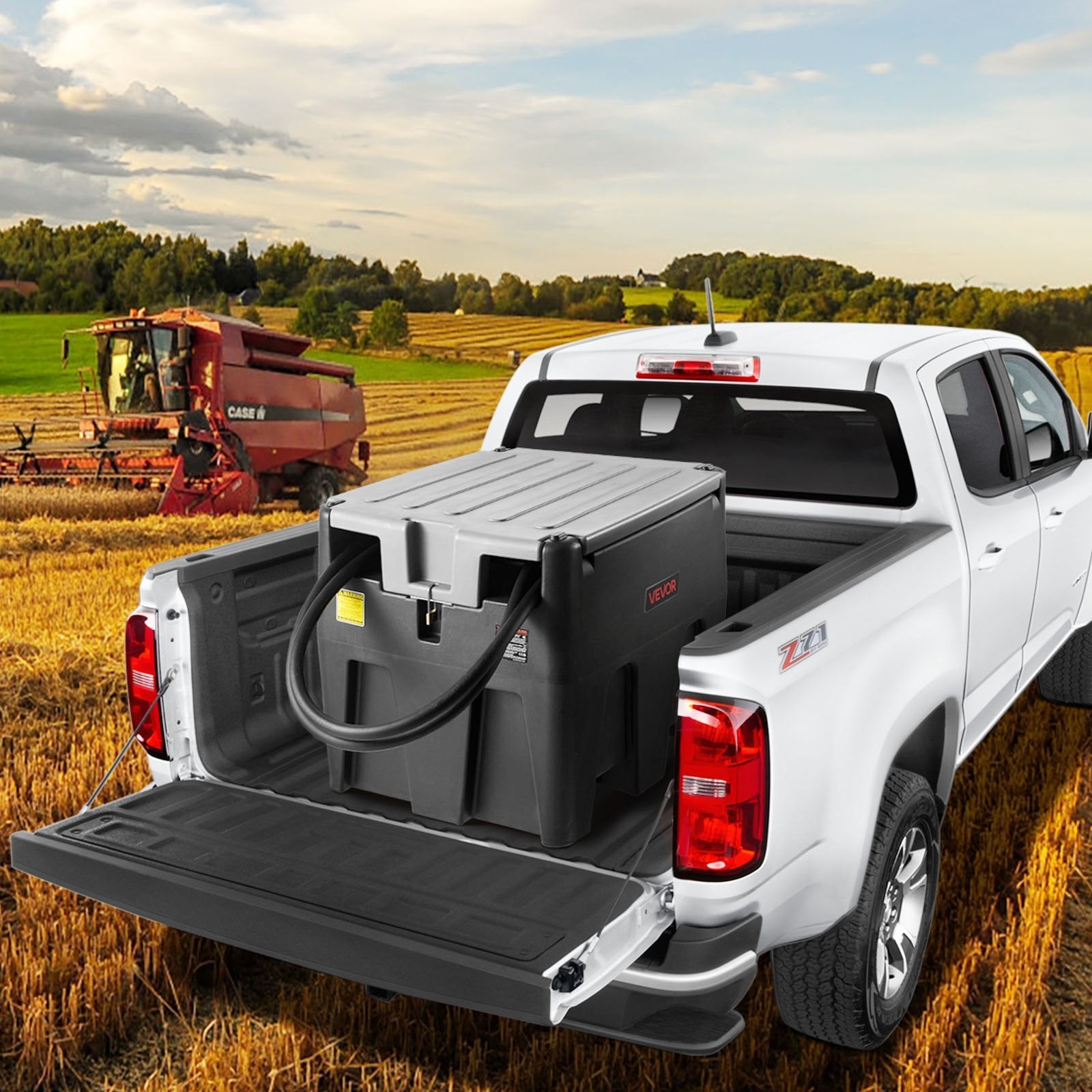 Portable Tank 58 Gal Fuel Tank With 12V Transfer 10 GPM Black