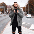 Hot sale mid-length fur collar cotton coat coat