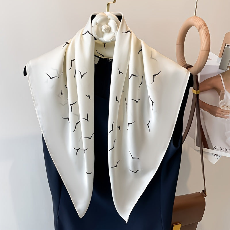 Silk Scarf Crafted From Imitation Silk Fabric, This Soft Shawl Is The Perfect Lightweight Accessory For Spring And Autumn. It Is Ideal For Women's Sun Protection And Is Ideal For Outdoor Activities