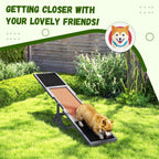 Wooden Dog Agility Seesaw For Training And Exercise, Weather Resistant, 83 L X 16 W X 14 H, Gray