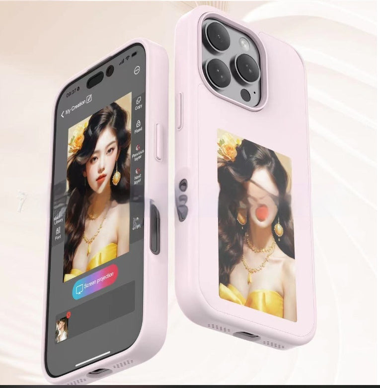 iPhone E-ink Screen Phone Case Unlimited Screen Projection Personalized Phone Cover Battery Free New Designer Luxury Phone Case