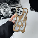 iPhone Electroplating Hollow Heat Dissipation Phone Case Flame Pattern High-grade Soft Shell