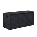 Courtyard Storage Box With Two Wheels Pure Black