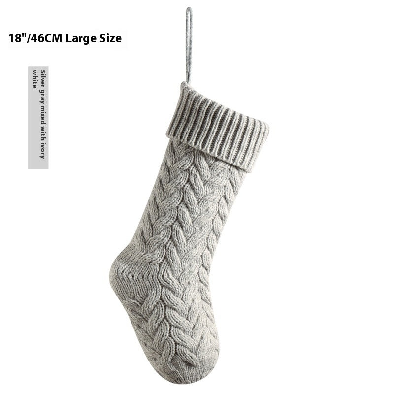 Christmas Decoration Layout Supplies Decorative Decorations Knitted Pendant Gift Bag Twist Large