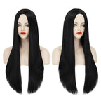 40Inch 100cm Long Women's Long Straight Black Wig Anime Costume Party Wig