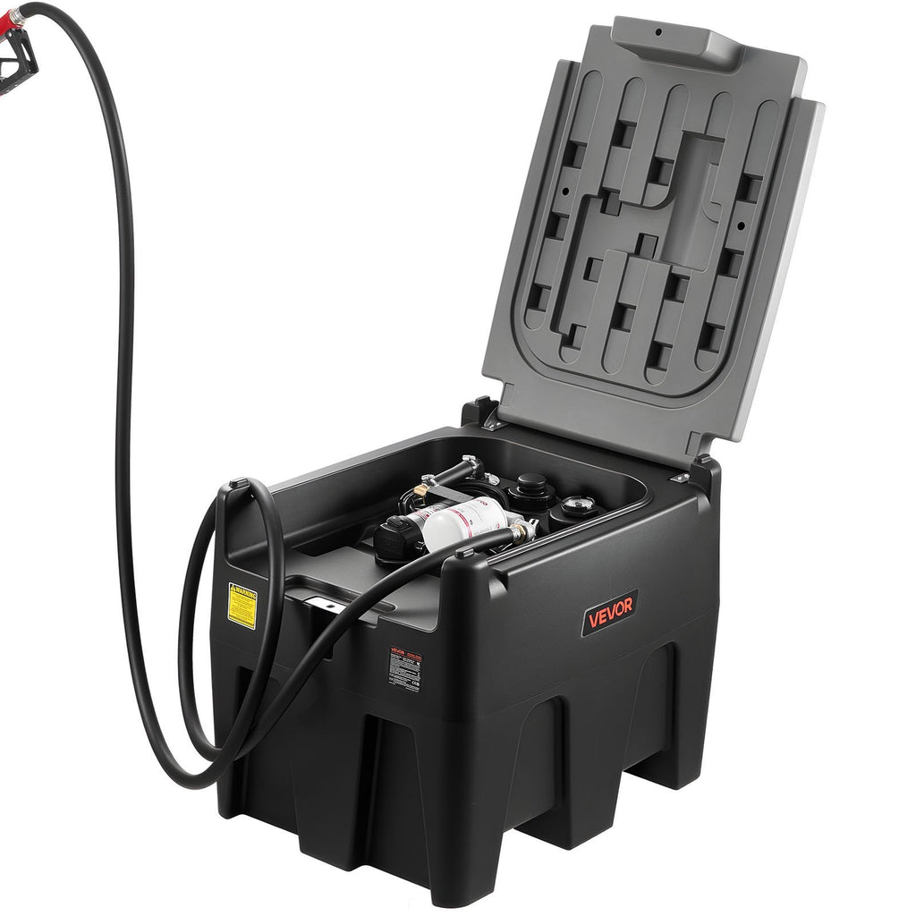 Portable Tank 58 Gal Fuel Tank With 12V Transfer 10 GPM Black