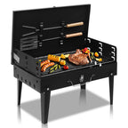 Outdoor Portable Charcoal Grill Black Portable Square Carbon Oven