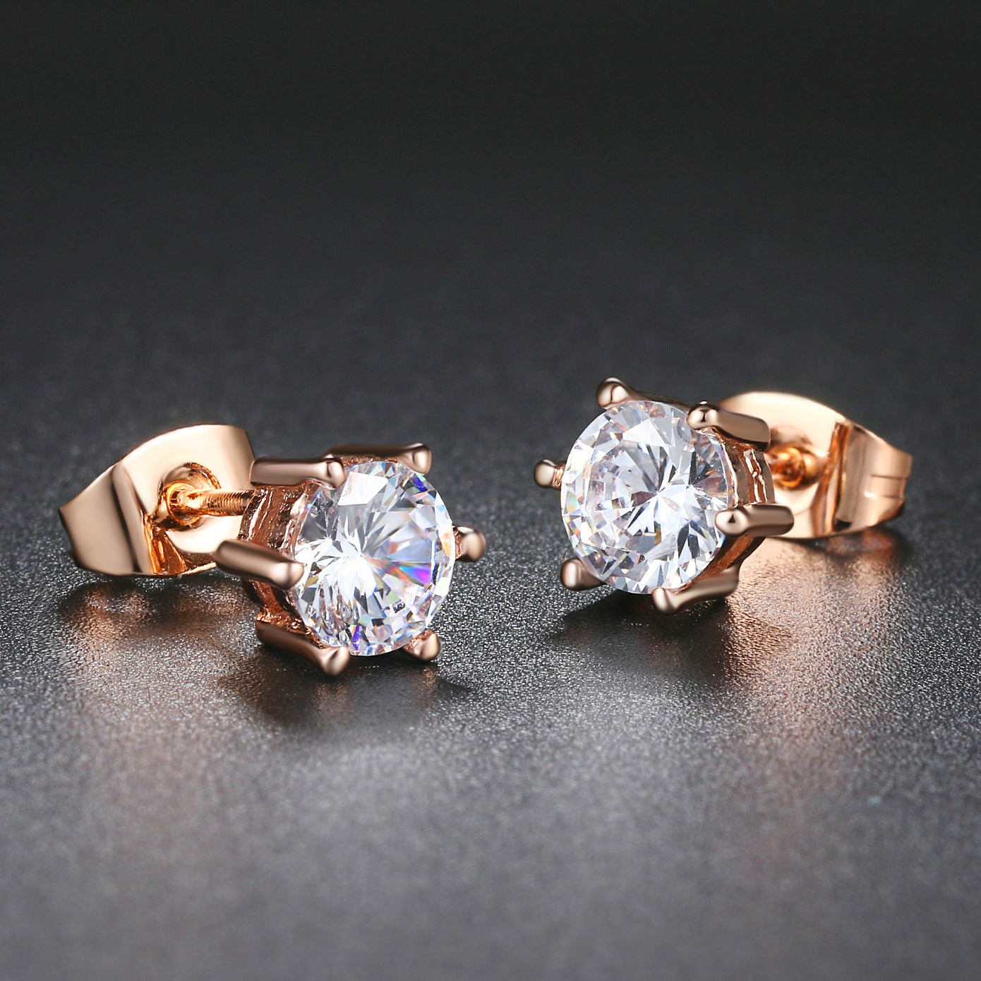 Zircon Classic Hot Selling Product Geometric Stud Earrings Fashion All-match Single Diamond