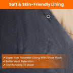 USB Heated Blanket Electric Heated Poncho Shawl Wrap Throw With Zipper Arm Holes Pocket 3 Heating Levels 6 Zones 5V 2A Machine Washable For Home Office Outdoor