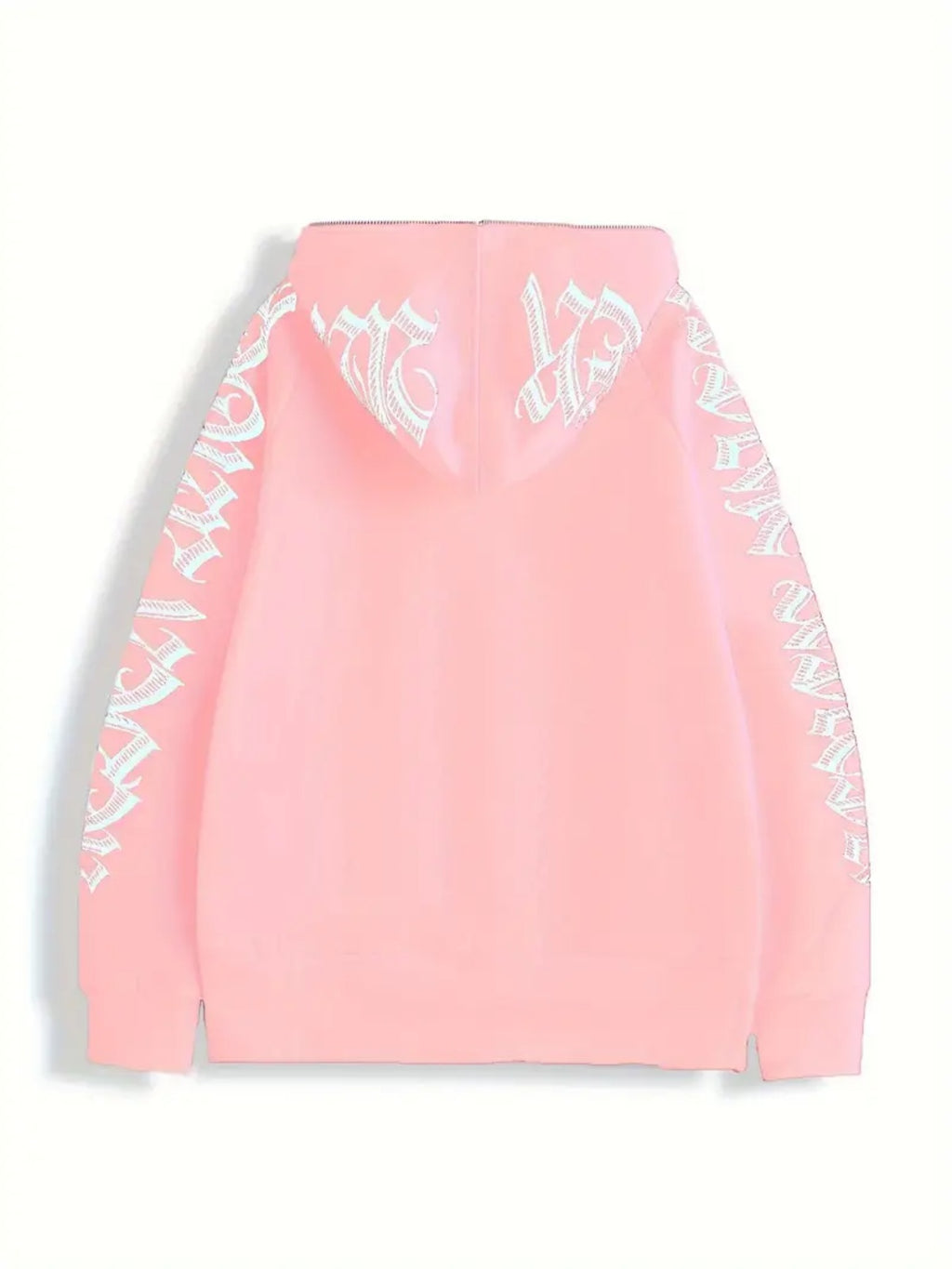 New Letter Printed Long Sleeve Zipper Hoodie, Gothic Punk Hoodie