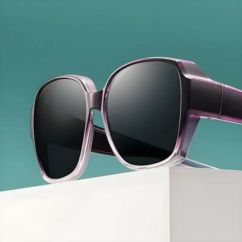 Big Savings Unisex Dual-Use Clip-On Fashion Glasses - Crystals, Stylish Rectangular Design, Unisex, Driving Accessories, Eyewear Accessories