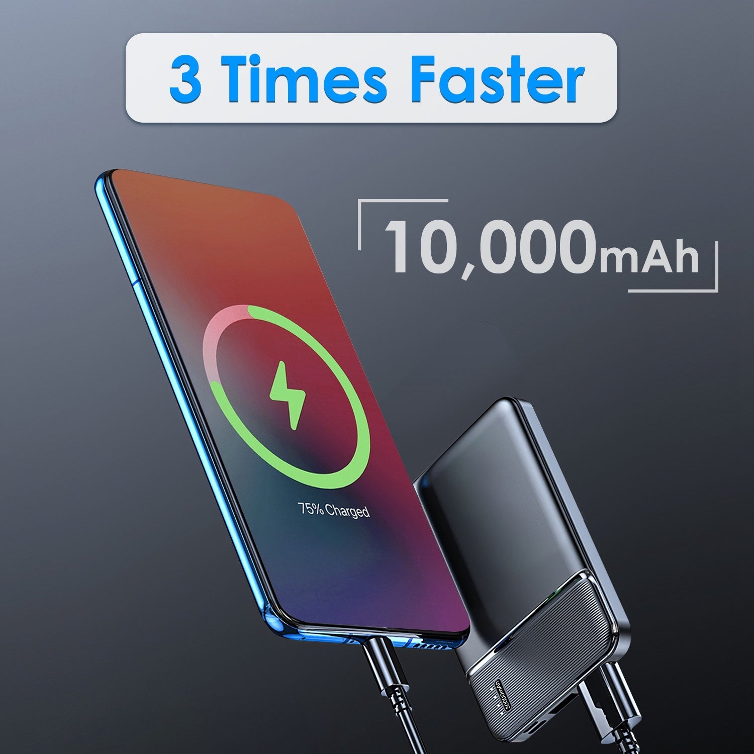 Power Bank 30000mAh & 20000mAh 1W Mah Fast Charging Power Bank With 1 USB Cable Fit For IOS Phone 15 14 13 And More