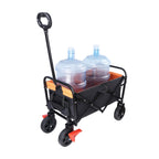 Mini Folding Wagon Garden Shopping Beach Cart  Black Yellow Brake
