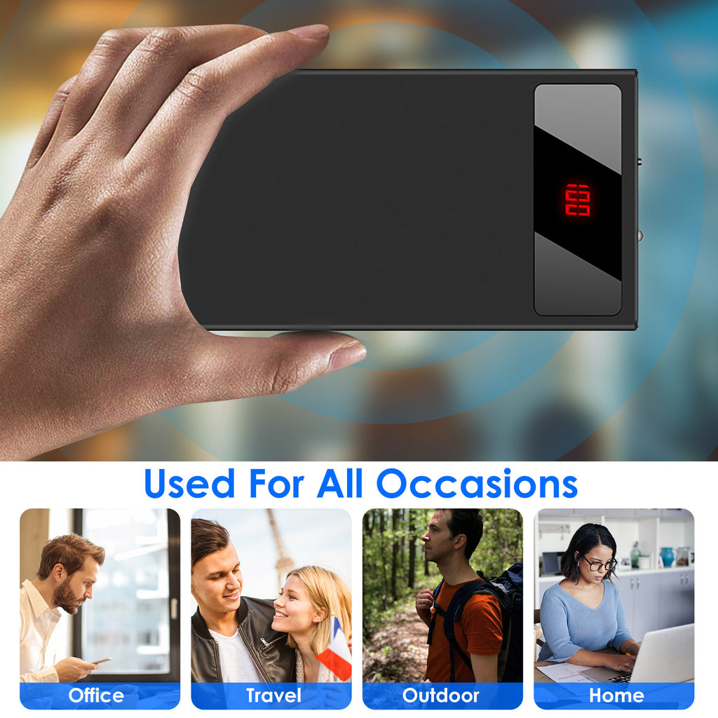 Ultra-thin Power Bank 1Pc 20000mAh Power Bank Phone Charger Dual USB Port Flashlight Battery Remain Display