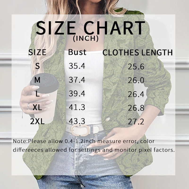 Women's Fall Business Casual Jacket 2025, Chic Floral Single Button Long Sleeve Blazer