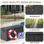 Courtyard Storage Box With Two Wheels Pure Black
