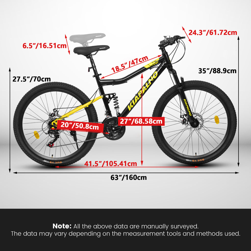 KIAPALNO Mountain Bike Bicycle A26336-BLACK-GOLDEN-JXN