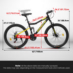 KIAPALNO Mountain Bike Bicycle A26336-BLACK-GOLDEN-JXN