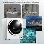 Compact Portable Clothes Dryer 850W - 10 Lbs Wet Capacity, 5.5 Lbs Dry Load, Quiet Design  For Apartments Dorms